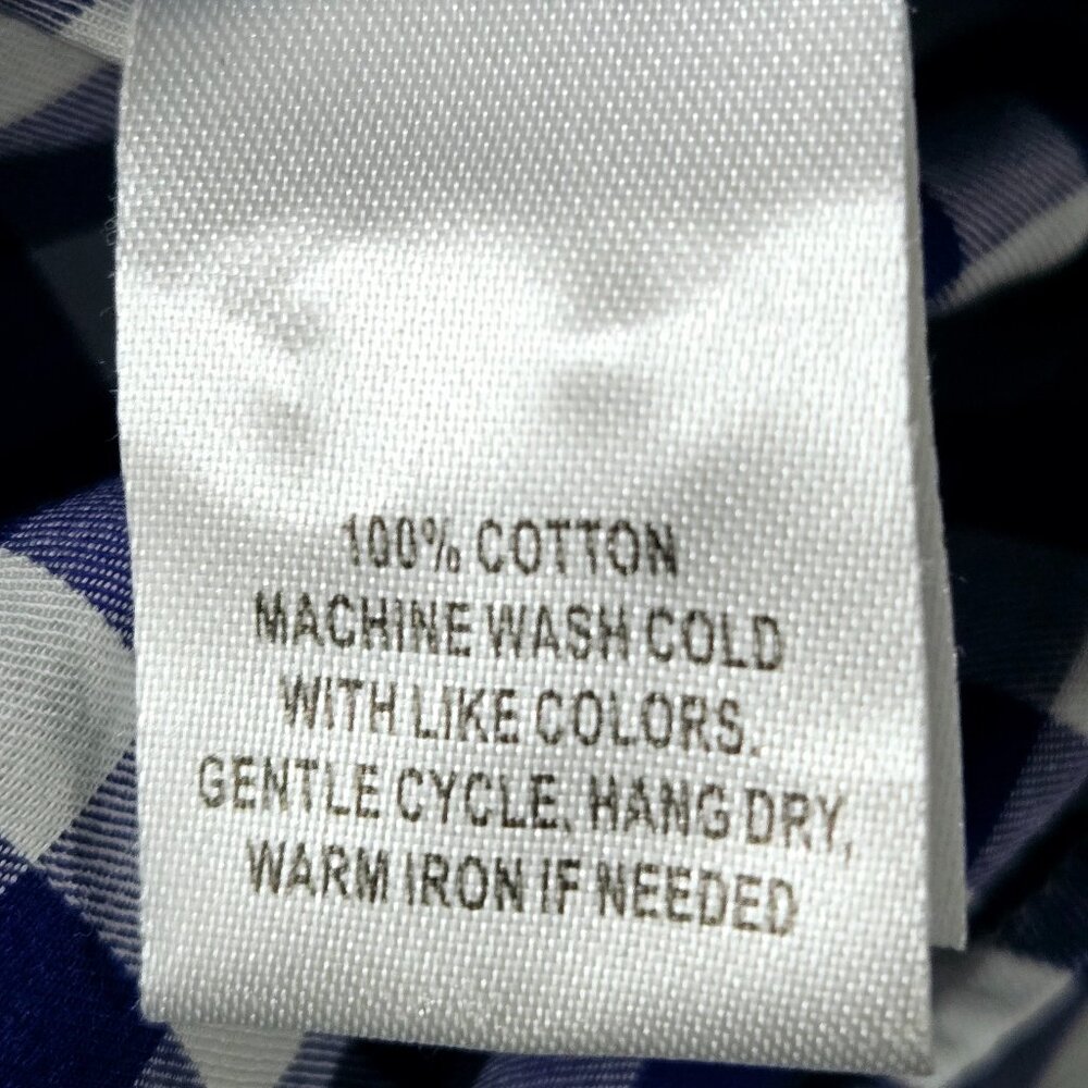 NWT UNTUCKit BELLEZA 100% COTTON GINGHAM NAVY BLUE/WHITE BUTTON FRONT SHIRT - Picture 9 of 10